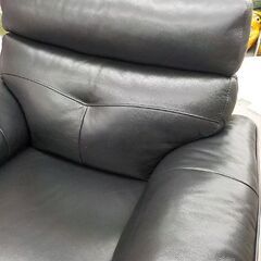 ③ 複数在庫あり! 1人掛けソファ 黒/ブラック レザー 幅105cm×奥行97cm×高さ91cm 1Pソファ 革製　西岡店の画像