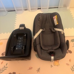 マキシコシ ベビーシート＋ISOFIXベース＋ベビーカー 3点セット【使用感・黄ばみあり】の画像