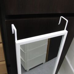 ドア掛けミラー 約高さ120ｃｍ ホワイト 白 姿見 鏡 立てかけ 全身鏡 札幌 手稲の画像