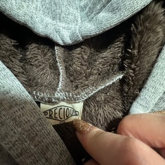 フード付きトレーナー 110 グレー／フリース風素材 状態良好 の画像