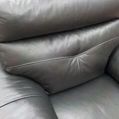 ④ 複数在庫あり! 1人掛けソファ 黒/ブラック レザー 幅105cm×奥行97cm×高さ91cm 1Pソファ 革製 西岡店の画像