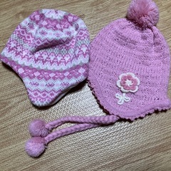 ピンク　ニット帽②の画像