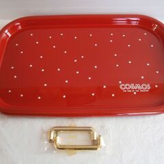 未使用保管品 水玉模様 電気ウォーマー(保温プレート)とトレー(お盆)セット レトロポップ 昭和レトロの画像