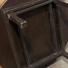 木製 座卓 丸座卓 円卓 ローテーブル 和家具 古家具 wooden low table round table japanese style tableの画像