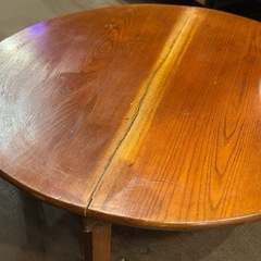 座卓 丸型 木製 ローテーブル 円卓 和家具 Round Low Table Wooden Japanese Zataku Coffee Tableの画像