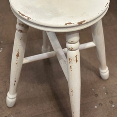 スツール 木製スツール 白 ホワイト シャビー シャビーシック 丸スツール wooden stool white shabby chic round stoolの画像