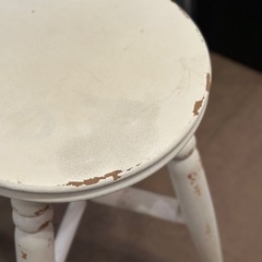 スツール 木製スツール 白 ホワイト シャビー シャビーシック 丸スツール wooden stool white shabby chic round stoolの画像