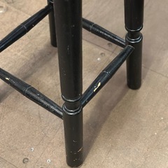 スツール 木製スツール 黒 ブラック ハイスツール 丸スツール wooden stool black high stool round stoolの画像