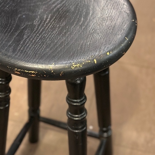 スツール 木製スツール 黒 ブラック ハイスツール 丸スツール wooden stool black high stool round stool