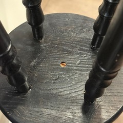 スツール 木製スツール 黒 ブラック ハイスツール 丸スツール wooden stool black high stool round stoolの画像