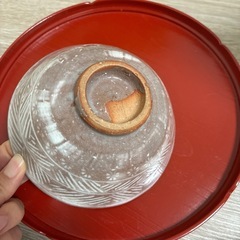 高麗焼茶碗 茶道具 花柄の画像