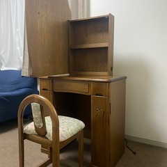 木製ドレッサー＆チェアセット（鏡台）鏡・椅子付きの画像