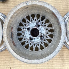 ENKEI メッシュ ゴールド 13inc. 114.3 貴重なセンターキャップ付 4本 旧車 当時物の画像