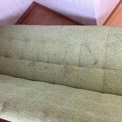 中古３人がけソファ（グリーン）　引取に来られる方限定の画像