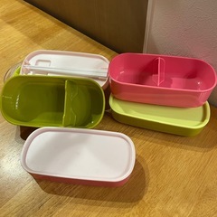 2段弁当箱　2個セット　箸、仕切り付きの画像