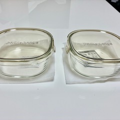 武蔵小杉★新品★iwaki パック＆レンジ角型2点セット 耐熱ガラスの画像
