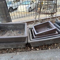 【0円・無料】四角い盆栽鉢／長方形・平鉢タイプの画像