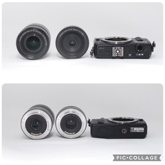 動作良好✨Canon EOS M ダブルレンズキット ダブルズームキット 単焦点レンズ マウントアダプター バッグ付き ミラーレスの画像