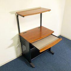 ELECOM パソコンラック YDN-75H スライド引出し・可動式棚板2枚・配線コード通し可能 エレコム ハイタイプシステム机 キャスター付きの画像