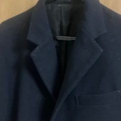 ジーユー毛混　メンズコート　黒　Lサイズの画像