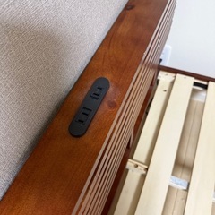 木製Wベッド コンセント2口付きの画像