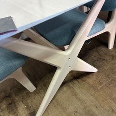 【ジャングル深井店】★ニトリ　2人用ダイニングセット 木目ホワイト 家具 テーブル 堺市 深井 【FU3166】の画像