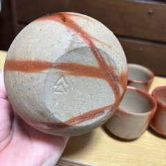 備前焼 窯元 三晃庵  ぐい呑み　酒器セット　徳利　お猪口　の画像