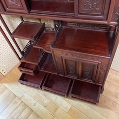 【急募】唐木家具　紫檀飾り棚　茶箪笥　アンティークの画像