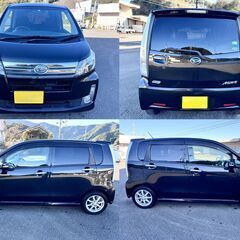 😊ダイハツ ムーヴカスタム 後期型😀人気のブラック😍お買得極上車👌プッシュスタート/ナビテレビ/純正HIDヘッドライト/オートライト/純正アルミホイール/スマートキー/ETC/前後ドラレコ/乗って帰れます🚗修復歴なし👍の画像