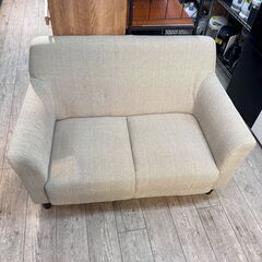 ソファー 布張り 二人用 グレー 横幅123cm奥行80cm高さ80cm座面高40cm★買取帝国 志木店の画像