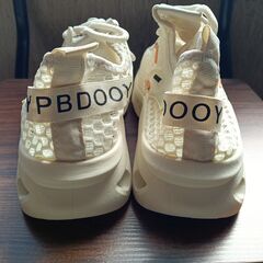 新品 24.5cm レディース 靴 スニーカー ホワイト 厚底 シューズ 普段着 識別番号:【N619-S】の画像