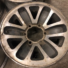 希少品 三菱純正  ミツビシ パジェロワイド15インチアルミホイール 4本 15×7J 6H139.7PCD+10 デリカスペースギア などにも リペアリメイク前提の画像