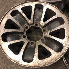 希少品 三菱純正  ミツビシ パジェロワイド15インチアルミホイール 4本 15×7J 6H139.7PCD+10 デリカスペースギア などにも リペアリメイク前提の画像