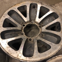 希少品 三菱純正  ミツビシ パジェロワイド15インチアルミホイール 4本 15×7J 6H139.7PCD+10 デリカスペースギア などにも リペアリメイク前提の画像