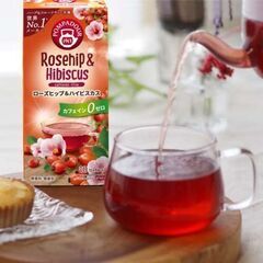 ♪未開封品♪　ポンパドール ローズヒップ＆ハイビスカスフラワーと日東紅茶 ペパーミント＆レモンバームの画像