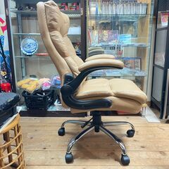 マナベインテリアハーツ ハイバックワークチェア アキレス（ブラウン）の画像