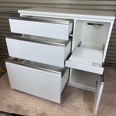 ニトリ　キッチンカウンター　アルミナ　 100CT WH 食器棚　キッチンボード　棚　の画像