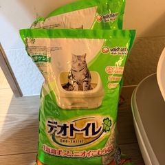 猫トイレ➕猫砂2袋の画像