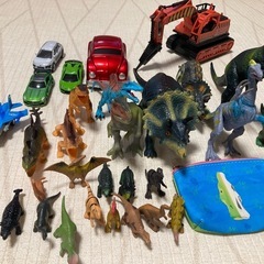 恐竜、車セットの画像