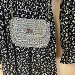 ワンピとキラキラバッグの画像