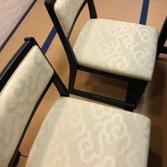 木製　折りたたみテーブル&椅子4脚の画像