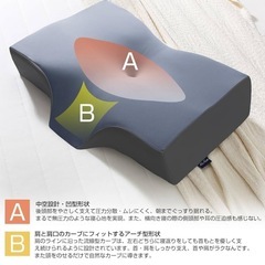 ❤️新品未使用❤️枕✨首が痛くならない　 快眠 肩圧分散: 低反発 ネックピロー 安眠枕 向きで低め高めが選べる 横向き寝 仰向け寝 通気性 の画像