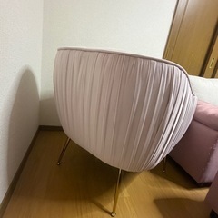 Altrobene ピンクベロア 1〜1.5人掛けソファ（ベルベット／モダン）の画像