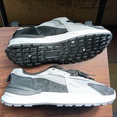 新品 26.5cm メンズ 靴 スニーカー グレー 厚底 シューズ 普段着 識別番号:【N629-S】の画像