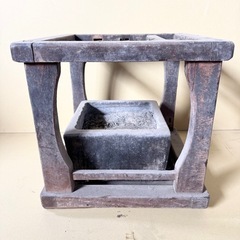 レトロ 火鉢 囲炉裏用 木枠付き 灰入り 古道具 古民具 の画像