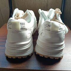 新品 25.5cm メンズ 靴 スニーカー ホワイト 厚底 シューズ 普段着 識別番号:【N632-S】の画像