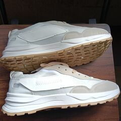 新品 25.5cm メンズ 靴 スニーカー ホワイト 厚底 シューズ 普段着 識別番号:【N632-S】の画像
