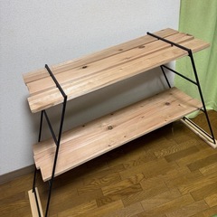 アイアンフレーム　テーブルや棚に　木材付の画像