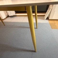 セラミックダイニングテーブル 大理石柄 ホワイト（4〜6人掛け）の画像