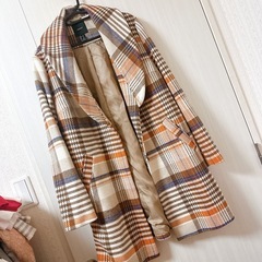 新品未使用 チェック柄コートの画像